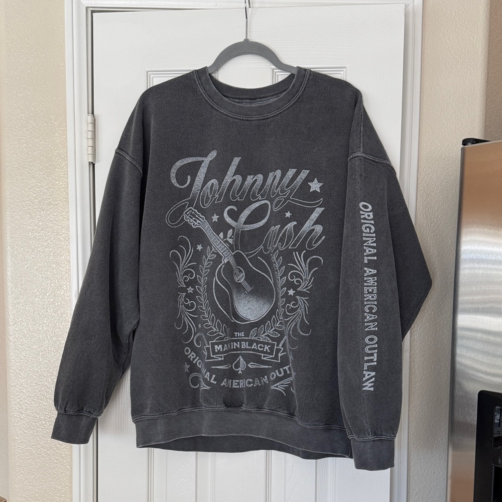 Johnny Cash The Man In Black Original American Outlaw Sweatshirt OS